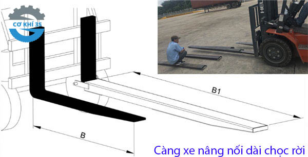 Xe càng nâng nối dài 